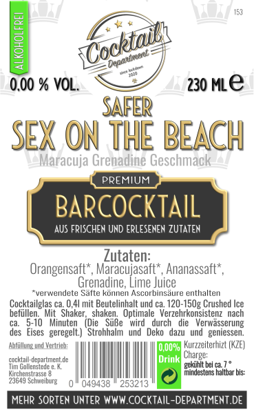 Safer Sex on the Beach Cocktail